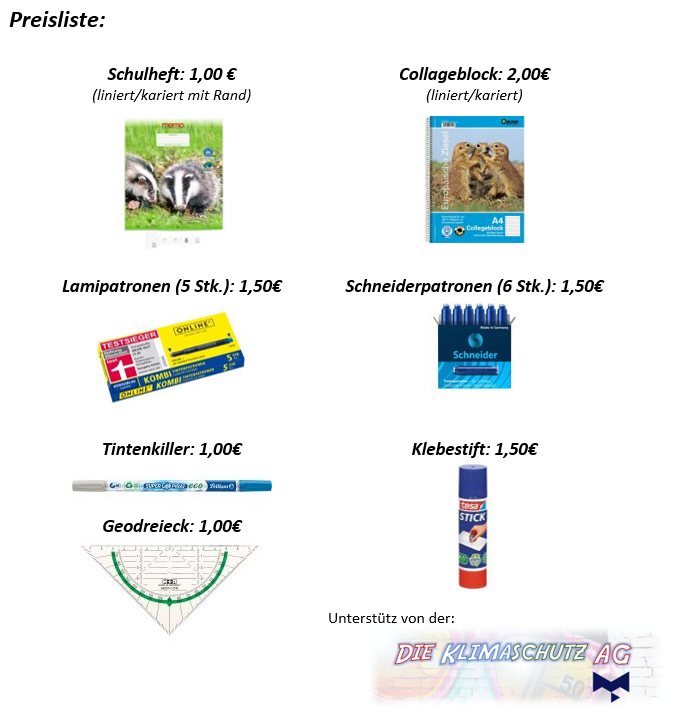 Schulshop für nachhaltige Schreibwahren in der Bibliothek
